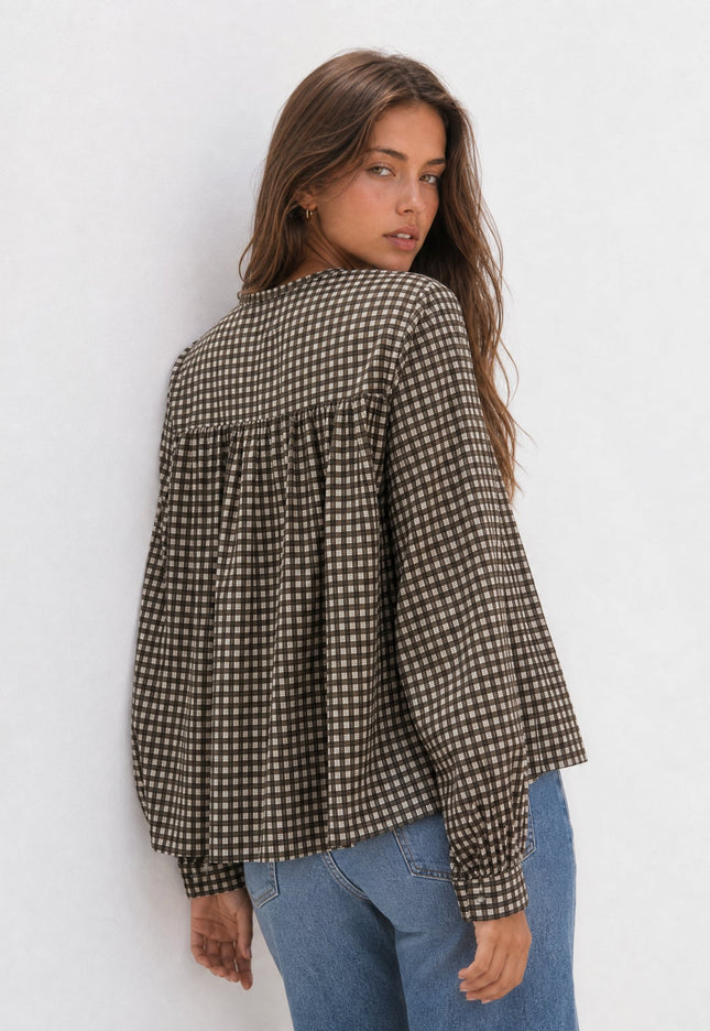 BLUSA ARMONIAS TEEN ALGODÓN CUADROS