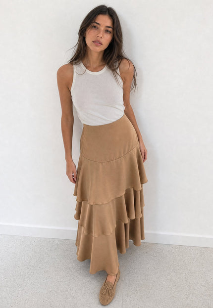 FALDA ARMONIAS SATINADO CAPAS