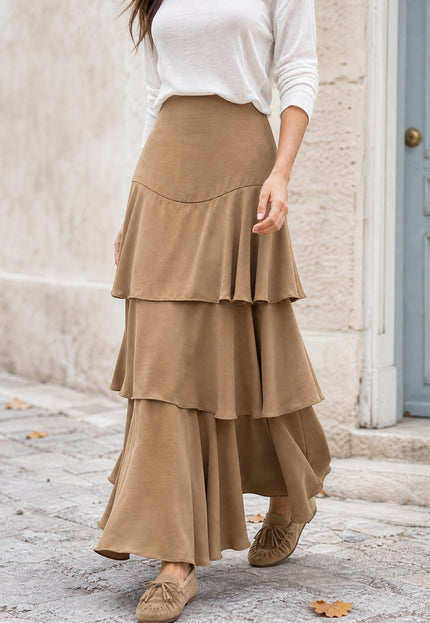 FALDA ARMONIAS SATINADO CAPAS