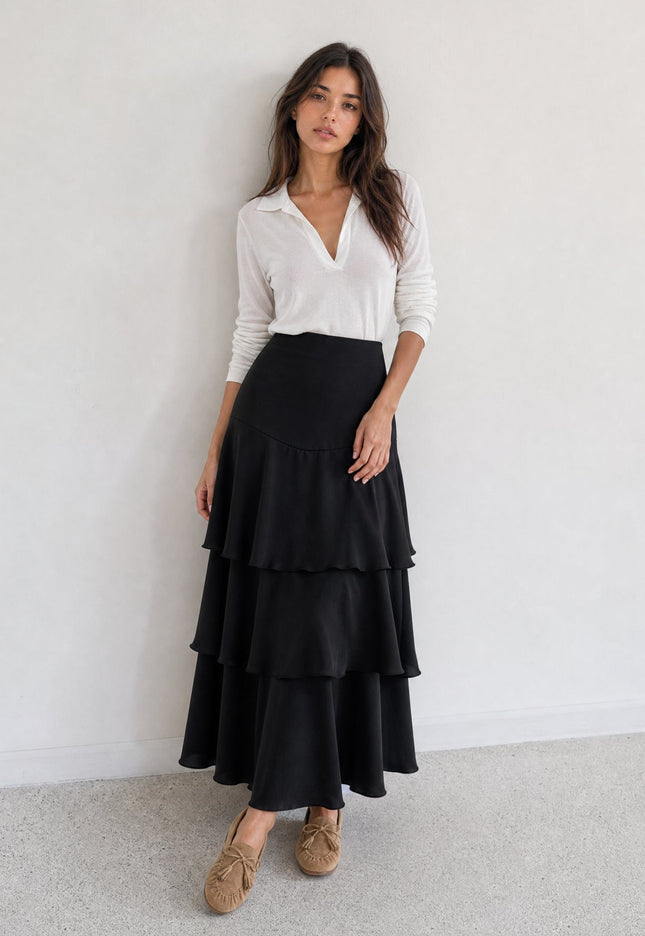 FALDA ARMONIAS SATINADO CAPAS