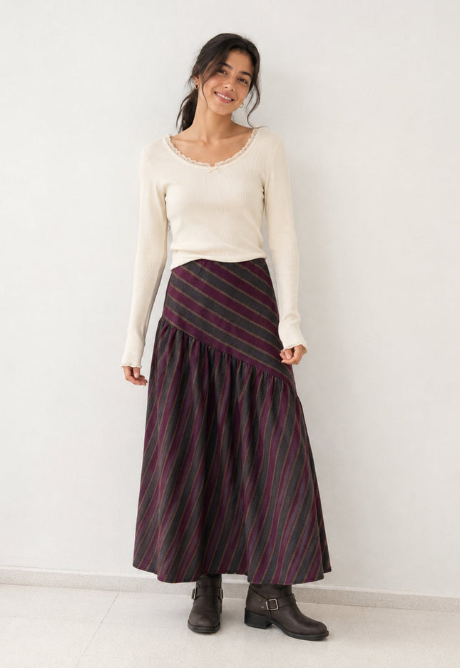 FALDA ARMONIAS TEEN MIDI RAYAS