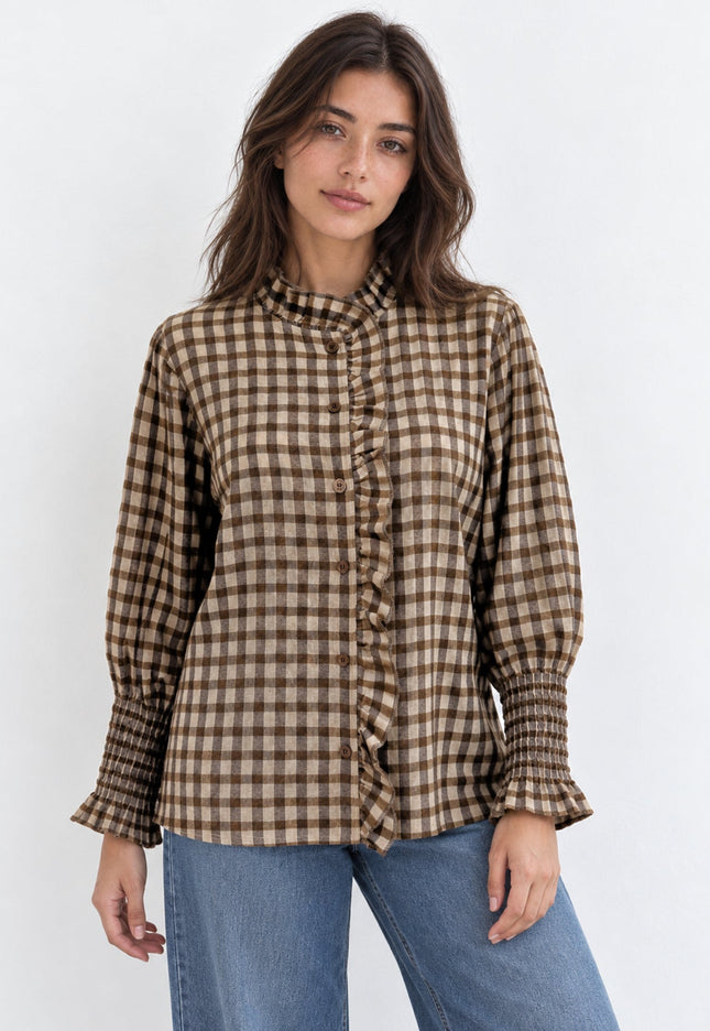 BLUSA ARMONIAS ALGODÓN CUADROS