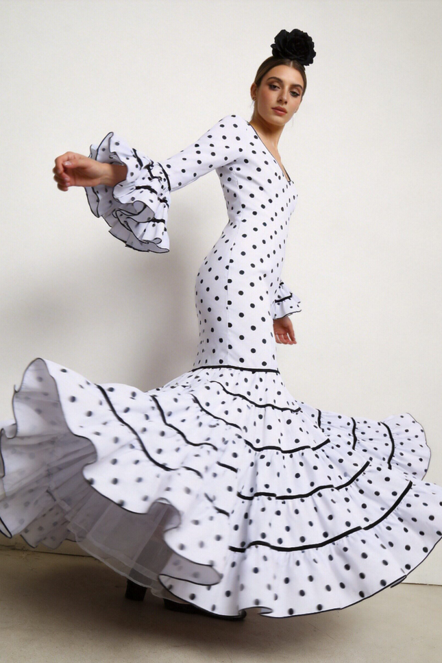 TRAJE FLAMENCA SRA ROSALÍA LUNARES PEQUEÑOS