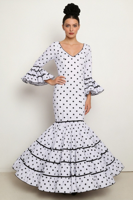 TRAJE FLAMENCA SRA ROSALÍA LUNARES PEQUEÑOS