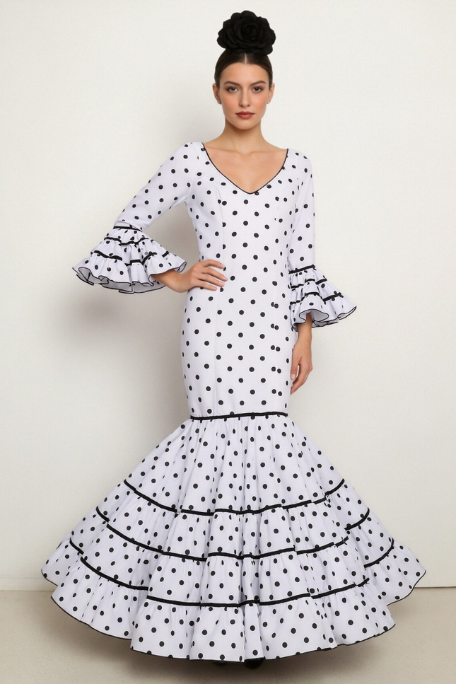 TRAJE FLAMENCA SRA ROSALÍA LUNARES PEQUEÑOS