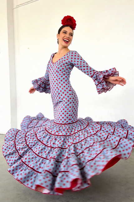 TRAJE FLAMENCA SRA ROSALÍA LUNARES MEDIANOS