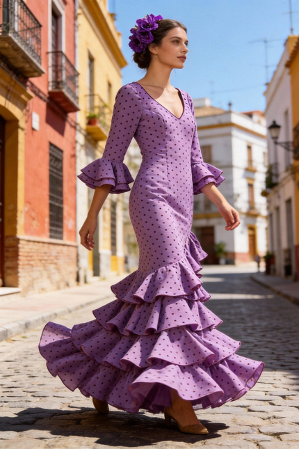 TRAJE FLAMENCA LOLITA LUNARES MEDIANOS
