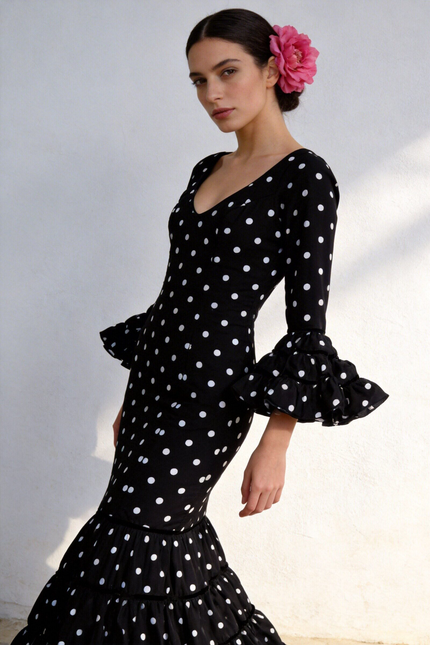 TRAJE FLAMENCA SRA ROSALÍA LUNARES PEQUEÑOS