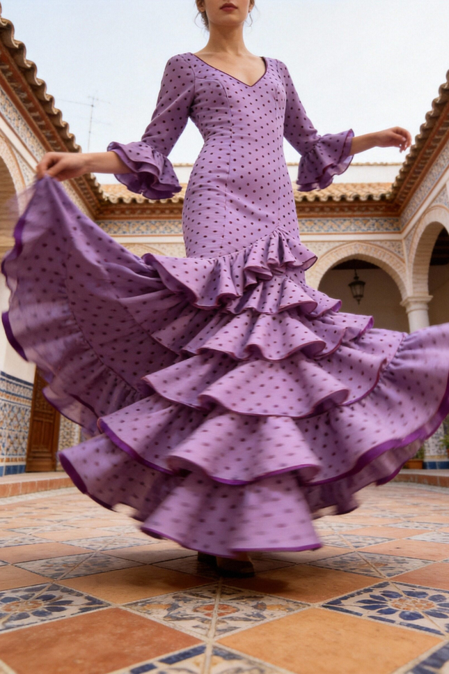 TRAJE FLAMENCA LOLITA LUNARES MEDIOS