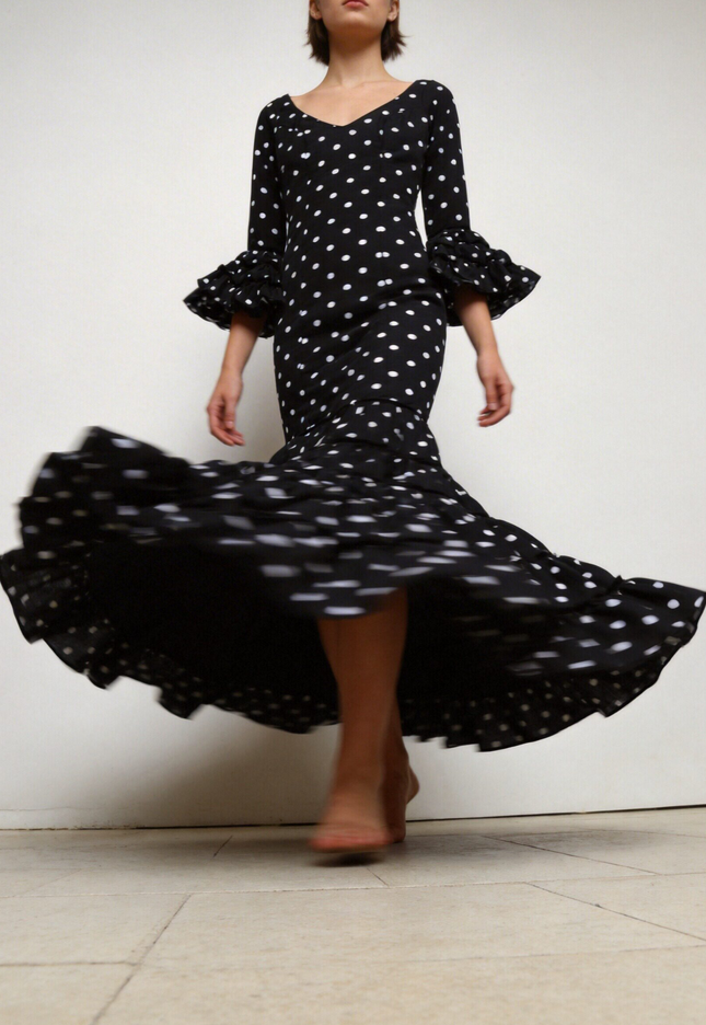 TRAJE FLAMENCA SRA ROSALÍA LUNARES PEQUEÑOS