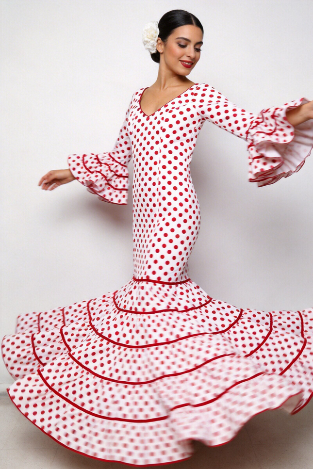 TRAJE FLAMENCA SRA ROSALÍA LUNARES MEDIANOS