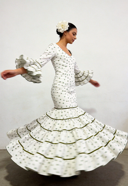 TRAJE FLAMENCA SRA ROSALÍA LUNARES PEQUEÑOS