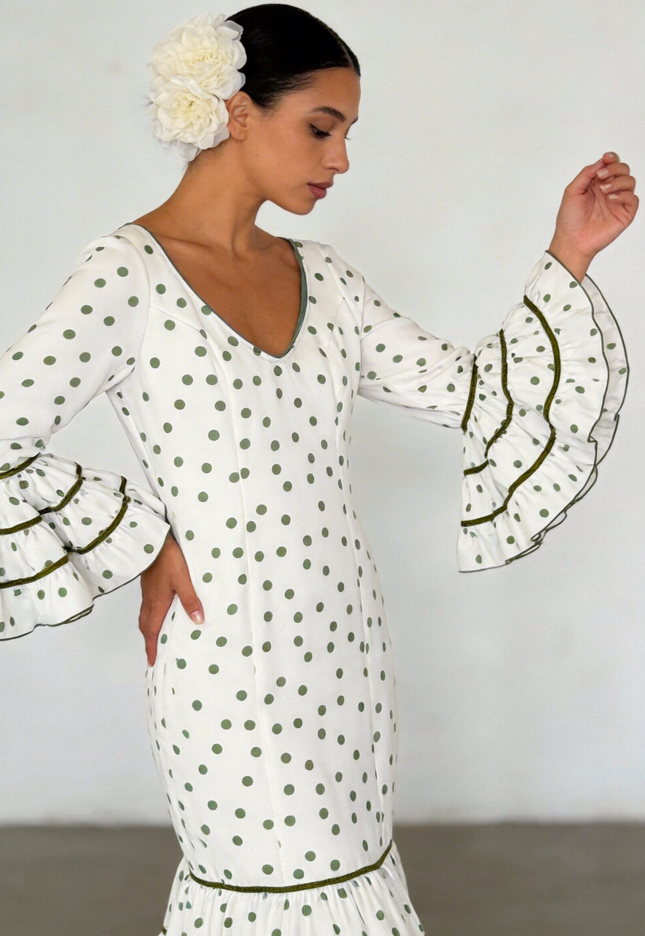 TRAJE FLAMENCA SRA ROSALÍA LUNARES PEQUEÑOS