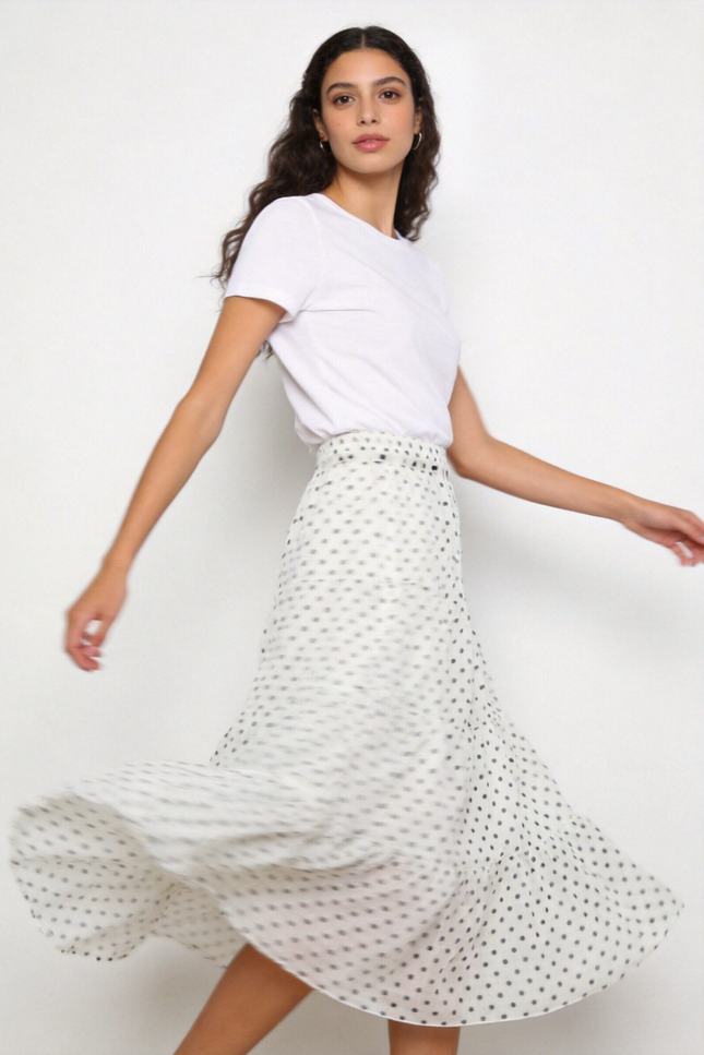 FALDA ARMONIAS MIDI LUNARES