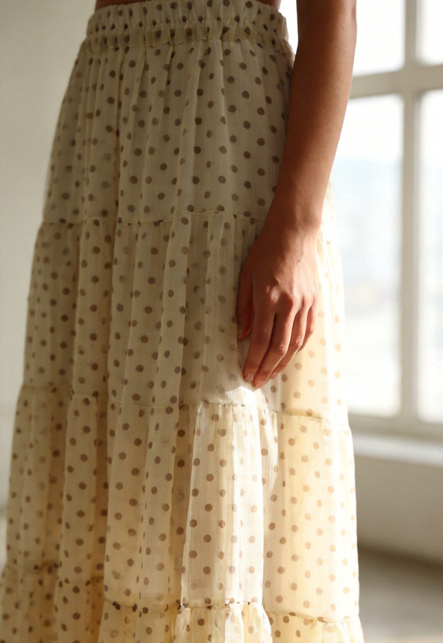 FALDA ARMONIAS MIDI LUNARES