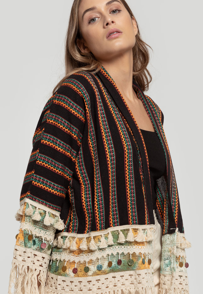 KIMONO BOHO POMPONES