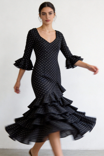 TRAJE DE FLAMENCA LOLITA LUNARES PEQUEÑOS