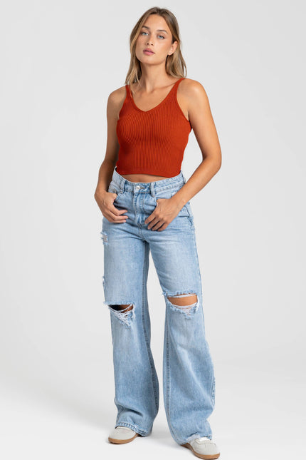 JEANS LAULIA WIDE LEG ROTOS