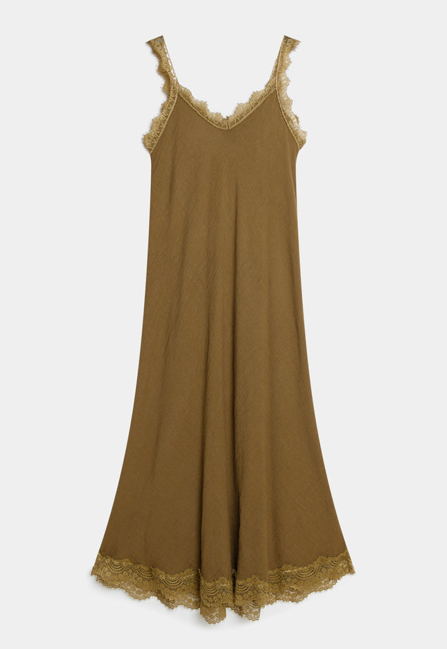 VESTIDO ARMONIAS ENCAJE LARGO